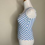 Talbots Blue White Stripe Stretch Crop Top Vintage Y2K Small Photo 2