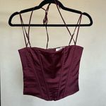 House Of CB 'Chantelle' Wine Satin Corset NWOT size XS Photo 3