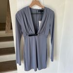 ZARA NWT  Belted Draped Mini Dress in Petrol Blue Photo 2