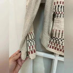 Lucky Brand | Cream Embroidered Knit Jaquered Zip Boho Motorcycle Jacket Size S Photo 7