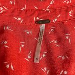 Free People Colette Printed Buttondown Top Small Red Babydoll Longsleeve Floral Photo 6