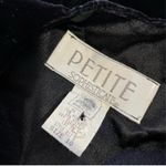 Petite Sophisticate 80s Vintage Black Velvet Skirt Suit with Gold Buttons and Silky Lapel Size 10 Photo 6