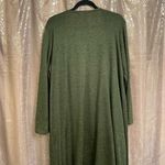 LuLaRoe Sarah Long Marled Olive Green Open Cardigan Sweater, Large Photo 1