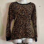 Faded Glory  fuzzy leopard sweatshirt Photo 0