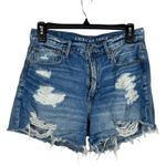 American Eagle 90s Boyfriend Denim Shorts Distressed Size 2 High Rise Photo 1