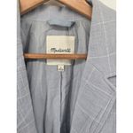 Madewell  Plaid Blazer Jacket Light Blue Linen Blend Women's Size Large Photo 1