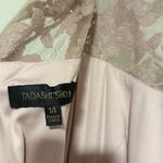 Tadashi Shoji  Pink Sequin Illusion Lace Dress blush mauve size 14 sleeveless Photo 9