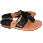 Jack Rogers  Black Hampton Leather Thong Sandals Shoes size 7 Photo 2