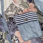 Chico's mixed-print denim long sleeve button up shirt sz 2 retro Western NEW Photo 2