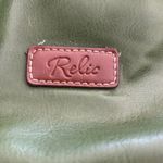 Relic VTG 80’s Green Leather Clutch Round Handle Handbag Side Pockets Snap Close Photo 6