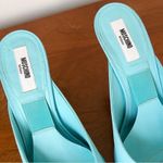 Moschino x Barbie • turquoise stiletto mules heels sandals peep toe Photo 4