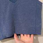 Lululemon blue ribbed softstreme cropped tank top v-cut Photo 8