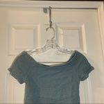 Japna  Blue Smocked Off Shoulder Short Sleeve Crop Top S Photo 4