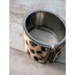 Vintage Chunky Hinged Bracelet Animal Print Photo 8