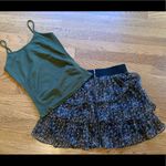 Floral Tiered Exposed wide band waistband Mini Skirt Green Size M Photo 8