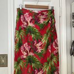 Vintage 90s bright floral wrap skirt Red Size 14 Photo 1