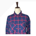 J.Crew  Shirt Women 2 Blue Red Plaid Long Sleeve Button Down Flannel preppy Photo 2