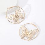 Gold Oversized Butterfly Decor Hoops Photo 1