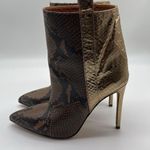 Paris Texas Metallic Snake Embossed Stiletto Booties Boots Tan/Gold Size 8.5 Brown Photo 4