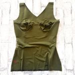 Ruby Ribbon Style 2019 V Neck Foliage Slimming Shaping Stretch Tank Top Sz 40 Green Photo 1