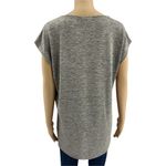 Dantelle  (M) Gray Bronze Cap Sleeve Metallic High Low Hem Tee Shirt Photo 3
