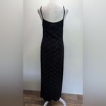 Formal Maxi Dress Slinky Glam Black & Metallic Silver Full Length Marian & Maral Size M Photo 6
