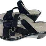 Alegria Loti Sandals 37 Black Leather Sparkle Wedge Lot 699 Photo 10