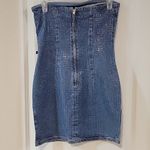 Denim Strapless sequin overlay Dress size Small Blue Photo 2