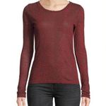 Current/Elliott NEW Hallen Leopard Print Long Sleeve T-Shirt Red/Black Sz 0 Photo 0