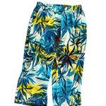 Jams World Vintage  Women's Palm Print Drawstring Wide Leg Crop Pants Size M Photo 1