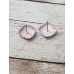 Vintage Earrings For Pierced Ears Small & Dainty Light Purple & Silver Tone Photo 4