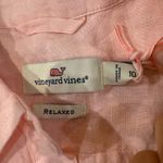 Vineyard Vines NWT Linen Relaxed Button Down Women's 10 Pink Preppy Minimalist Photo 3