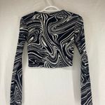 ZARA Black & White Crop Sweater cut-outs womens sz S Photo 3