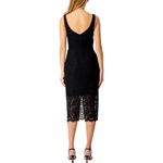 Bardot  Adeline Midi Dress Women's 6 Black Sheath Sleeveless Plunge Neck NWT Photo 1