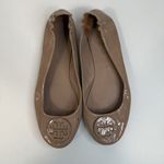 Tory Burch Sz 11 Minnie Travel Patent Leather Ballet Flats Women’s Beige Nude Photo 6