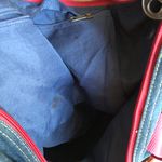 Disney 2000s  Mickey Mouse denim tote hobo duffle sac satchel bag with pink and yellow accents Photo 10