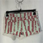 Love Culture ‎ Jeans Patriotic Distressed Short Shorts Mint/Red/Stars Size 5 Photo 1