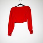 L'Academie NWT  Crop Button Down Top Women's Long Sleeve Red Size M Photo 1