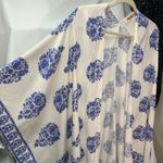Haptics by Holly Harper Womens 2x Blue‎ White Floral Kimono Rayon Coastal Photo 2