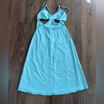 Samantha Sipos $450 Butterfly Slip Cutout Halter Teal Dress Spring Cocktail Blue Size XS Photo 3