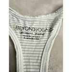 Beyond Yoga  Tank Featherweight Top White Gray Striped Racerback Scoop Neck Open Photo 2