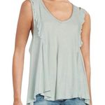 Free People  Bondi Waffle Knit Tank Top Seafoam Green Size Small Oversized Photo 0