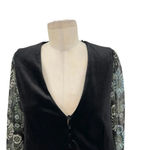 ZARA Dress Floral Printed with Black Vest Velvet Layered Long Sleeve Size Small Photo 3