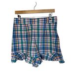 Sézane Sezane Dorian Shorts Careo Plaid Size 40 US 8 Ruffle Hem Colorful Preppy Twee Photo 2