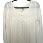 We The Free  Women’s Kai Waffle Knit Henley Cream Size Small Photo 3