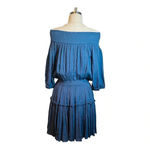 Hailey & Co. OFF THE SHOULDER TIERED BLUE FLOWY RAYON DRESS WOMEN'S SIZE LARGE Photo 5