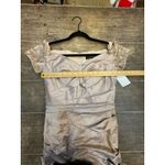 La Femme  Champagne Beaded Off Shoulder Ruched Satin Mermaid Gown Dress 6 = S Photo 10