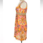 Vintage An Original Milly of New York Y2K Pink Gold Metallic Cotton Dress Size 6 Orange Photo 3