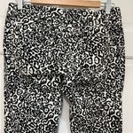 Ann Taylor Leopard Print Straight Leg Pants Black/White Snow Leopard Edgy Glam Photo 5