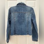 Kensie  Denim Jean Jacket Women's M Medium Wash Raw Hem 100% Cotton Photo 5